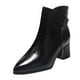 thumbnail image 1 of NECHOLOGY Botas Mujer Zapatos Botines para mujer Botines de de otoño para mujer, tacón grueso, tacón medio, Color sólido, punta estrecha, cremallera lateral, estilo informal (Black, 9), 1 of 7