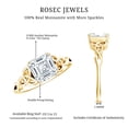 thumbnail image 5 of Rosec Jewels Moissanite Asscher Cut Engagement Ring 3 Carat - Celtic Knot Ring - 8 mm - D-VS1 Grade Certified - with Jewelry Box, 18K Yellow Gold, US 12.00, 5 of 8