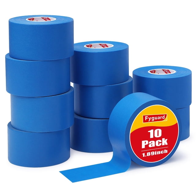 Cinta adhesiva para pintores Fyguard, azul, 48 mm x 50 m, uso general, 10 rollos