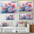 thumbnail image 4 of Designart "Purple Dreamy Flowers V" Abstract Botanicals Floater Framed Canvas Wall Art, 4 of 7