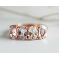 thumbnail image 2 of HeartsAndYou 3ct Natural Peach Morganite Four Stone Engagement Ring 100% 14k SOLID Rose Gold, 2 of 6