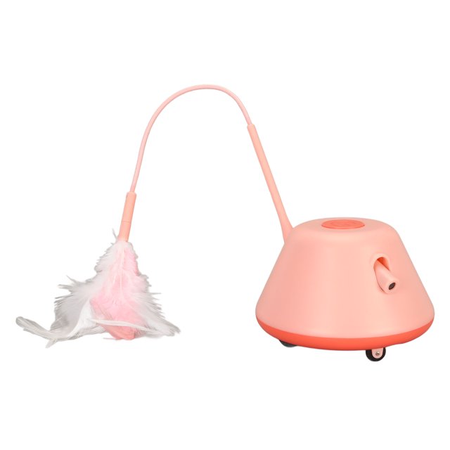 Electric Cat Feather Toy, Interactive USB Charging Automatic Moving Cat Teaser Toy For Kitten For Indoor Green,