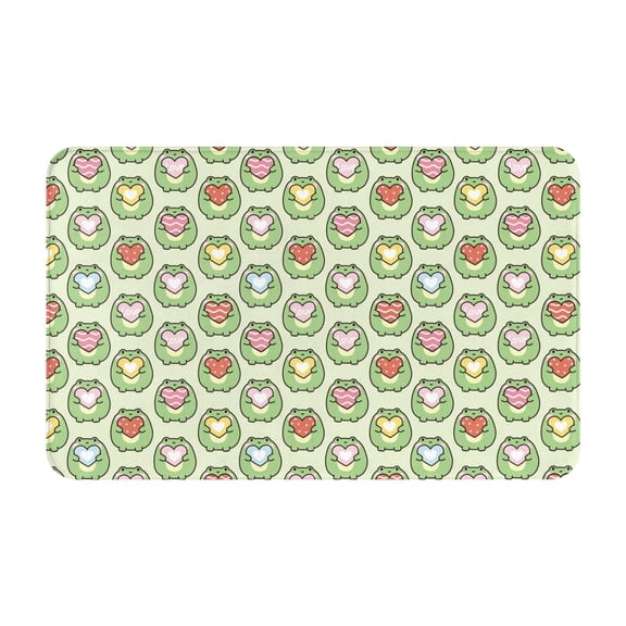 Bathroom Rugs Non Slip Washable - Cute Chubby Frog Kitchen Mats for Floor, Area Rugs for Entryway Rugs Indoor, Laundry Bathroom Room Door Rug with Rubber Backing 20x31.5in