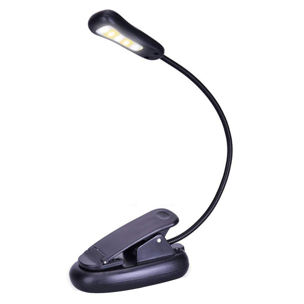 Small Clip On Light 5 LED Dimmable Reading Lamp With Flexible Gooseneck
