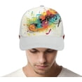 thumbnail image 3 of Abstract Music Themed Baseball Cap Classic Golf Cap Soft Dad Hat Multicolor Adjustable Low Profile Hat Unisex, 3 of 3
