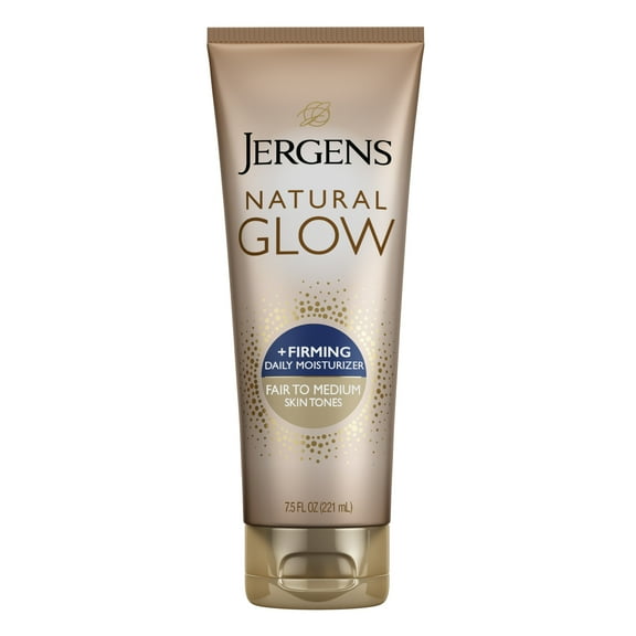 Jergens Natural Glow Firming Daily Moisturizer, Self Tanner, Fair to Medium Tone, 7.5 oz