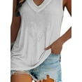 thumbnail image 4 of DYMADE Women Plus Size Hot Drill Tank Solid Color Sleeveless Loose V-neck Vest Top, 4 of 4