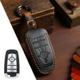 thumbnail image 3 of Ford 5-Button Smart Key Cover: Premium Crazy Horse Leather Protective Case for Fusion, Explorer, Escape, Edge, Mustang, Raptor, F-150/F-250/F-350/F-450/F-550 (2017-2024), Handcrafted with Full 360°, 3 of 6