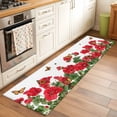 thumbnail image 2 of 2'x6' Rug Runners for Hallways Kitchen, Red Spring Floral Non Slip Entryway Beside Floor Carpet Runner, Butterfly Farmhouse Washable Laundry Room Bedroom Throw Rugs Mat for Family Pet, 2 of 8