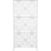 YIYIBYUS 3 Ft W X 6 Ft H Outdoor Privacy Fence Screen and Panels, Decorative Fence Panels, Metal Fence Privacy Screens for Patio, Garden, Balcony, Porch Black (White-Flower Shape), YLYOR5E6WDZJ8-RG