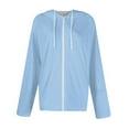 thumbnail image 2 of Chiccall Women's Hoodie Jacket Solid Oversized Comfy Full Zip Sweatshirt Outwears, 2 of 4
