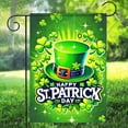 thumbnail image 3 of Happy St Patricks Day Garden Flags for Outside Irish Hat with Shamrocks Sparkles Small Seasonal Decoration for Holiday Anniversary Yard Outdoor Decor 12x18 Inch Double Sided, 3 of 8