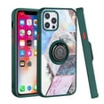 thumbnail image 2 of Bemz Ring Series Case for iPhone 14 (TPU Silicone Cover with Magnetic Stand) and Vertical Rugged Nylon Belt Holster Pouch - Green on Galaxy Marble, 2 of 9
