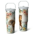 thumbnail image 2 of 1pc Horse lovers 30oz Tumbler with Straw & Handle - Insulated Stainless Steel Cup | Holiday Gift for Man Women (Christmas, Valentine's, Birthday), 2 of 7