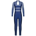 thumbnail image 2 of Xnihocha Girls Sparkle Long Sleeve Leotards for Gymnastics Dancing Ballet Bodysuit Full Unitards Navy Blue 16, 2 of 6