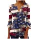 thumbnail image 1 of Blusas de Manga Corta para las Mujeres Impresas 3/4 Manga Cuello Redondo Blusa Casual, Ligero Diario Superior, 1 of 5