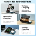 thumbnail image 4 of Cshidworld Estación de Carga 3 en 1 para Múltiples Dispositivos de Apple, Cargador Inalámbrico Plegable de 18W para iPhone 17 16 15 14 13 Pro Max Plus, Apple Watch Series, Airpods, 4 of 7