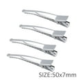 thumbnail image 2 of Silver Metal Alligator Hair Clips 100 Pcs Tip Top with Teeth For Hairdressing Salon Styling Professional Sectioning and Women Girls Bows DIY Accessories (50x7mm), 2 of 5