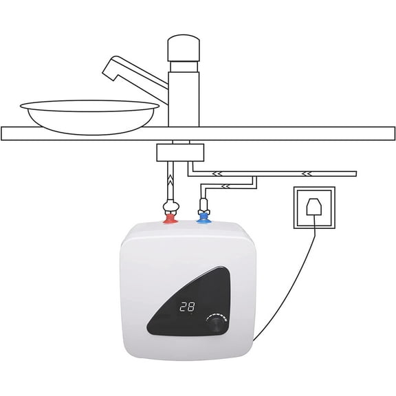 1500W Electric Mini Tank Water Heater 15L/3.96Gal Electric Instant Hot Water Heater on Demand 110V Hot Water Heater Electric for Under Sink Portable Hot Water Heater for Kitchen