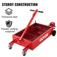 thumbnail image 4 of VEVOR Low Profile Oil Drain Pan 20 Gallon Oil Drain Tank, 76L Oil Drain Pan, Large Capacity Oil Change Pan, Foldable Hand, with Pump, Hose, Swivel Casters Wheels for Car, SUV, Trucks Oil Draining, 4 of 9