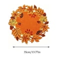 thumbnail image 3 of Xuniizn Round Fall Placemats 13.8", Embroidered Maple Leaf Table Mats with Openwork Edge, Thanksgiving Harvest Place Mats for Dining Table, Vase & Candle Decor, 3 of 6