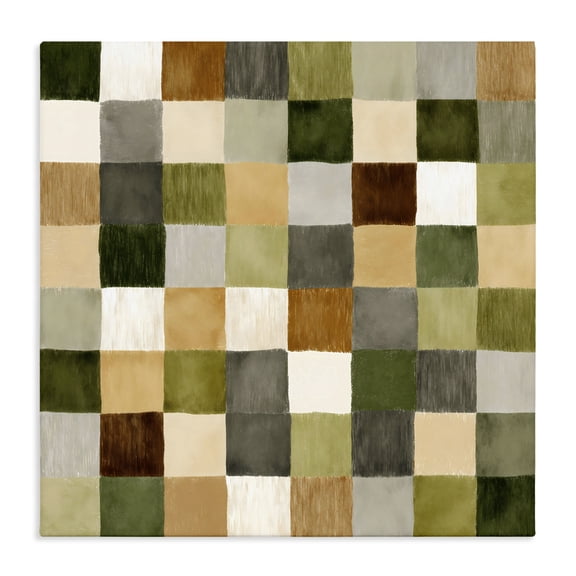 Stupell Industries Checkered Earth Tones Canvas Wall Art, design by Petal Prints Design
