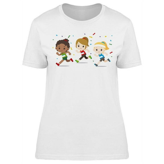 Cute Running Women T-Shirt Women -Image by Shutterstock, Female Medium