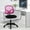 Pink, variant on Mesh Office Chair No Arms Swivel Desk Chairs Adjustable Height Computer Chair Swivel Task Chair with Curved Square Back, Seat Width 18.3 inch, Grey