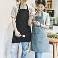 thumbnail image 3 of TELOLY 100% Cotton Art Aprons for Painting Pottery Ceramics,Men Women Kitchen Cooking Aprons Waterproof Green, 3 of 7