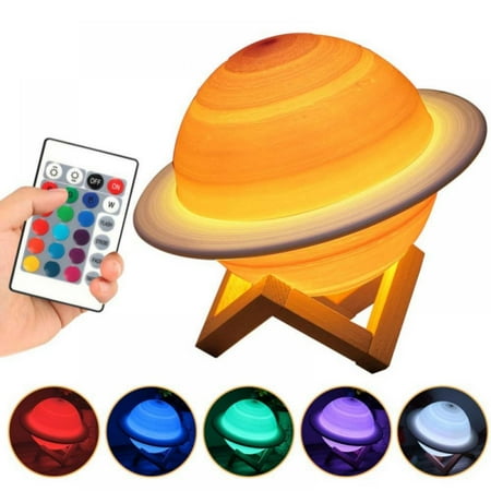 

Saturn Planet Toys Visual 3D Night Light - 3D Table Lamp Bedside Lamp Birthday Gift (charged 300 MA) Remote Control 16 Colors 22CM