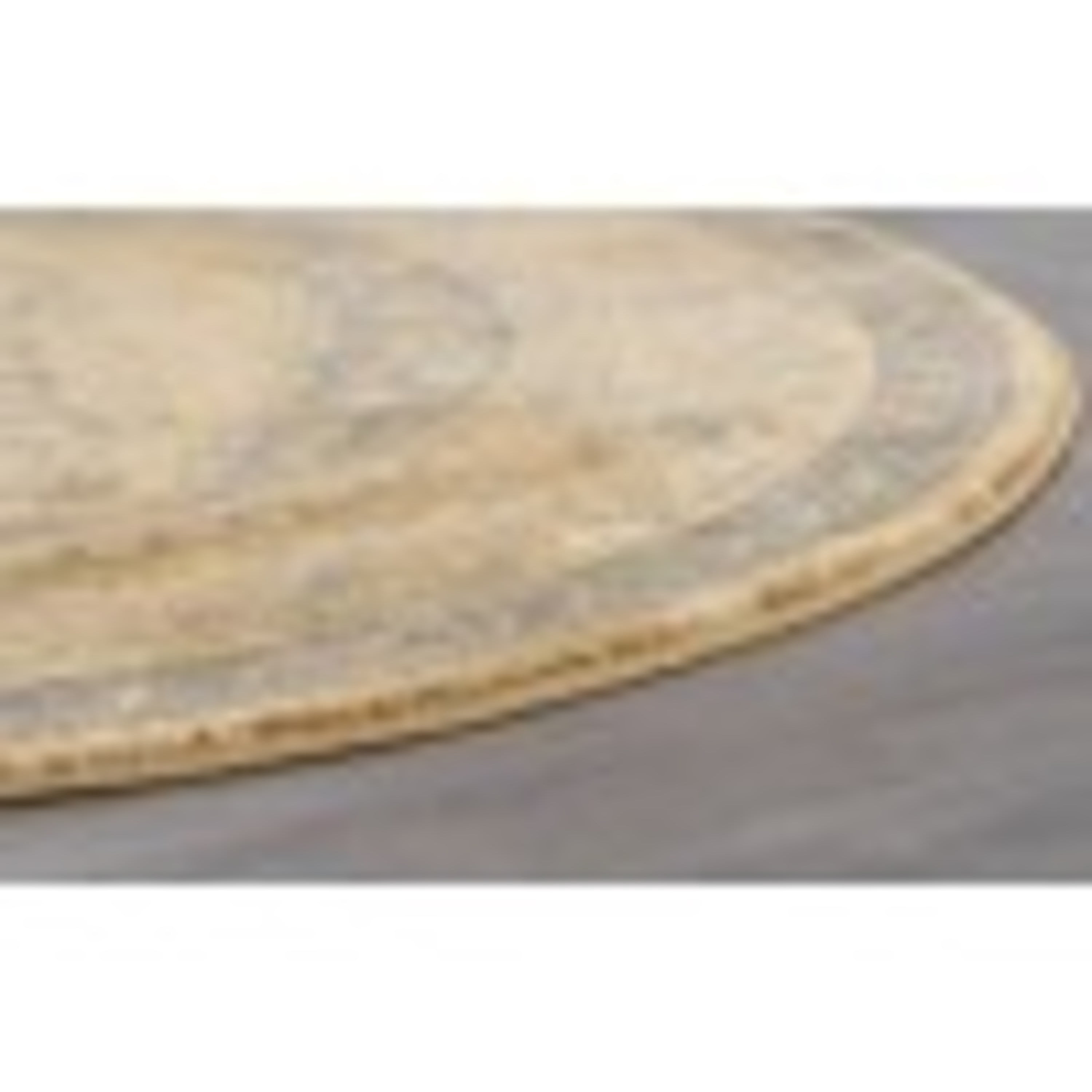 Sensation Transitional 5' Round Beige and Slate Blue Polypropylene Indoor Area Rug