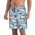 thumbnail image 2 of Fuzoiu Boat In Ocean Print Men's Beach Shorts,Men's Swim Trunks,Quick Dry Board Shorts with Pockets,Men's Bathing Suits for Surfing, Running, and Casual Wear-XX-Large, 2 of 6
