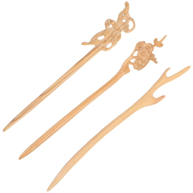 EeaseCA 3 Pcs Épingles à Cheveux en Bois Épingle à Chignon Épingle à Chignon Support de Cheveux Updo Hanfu Coiffe
