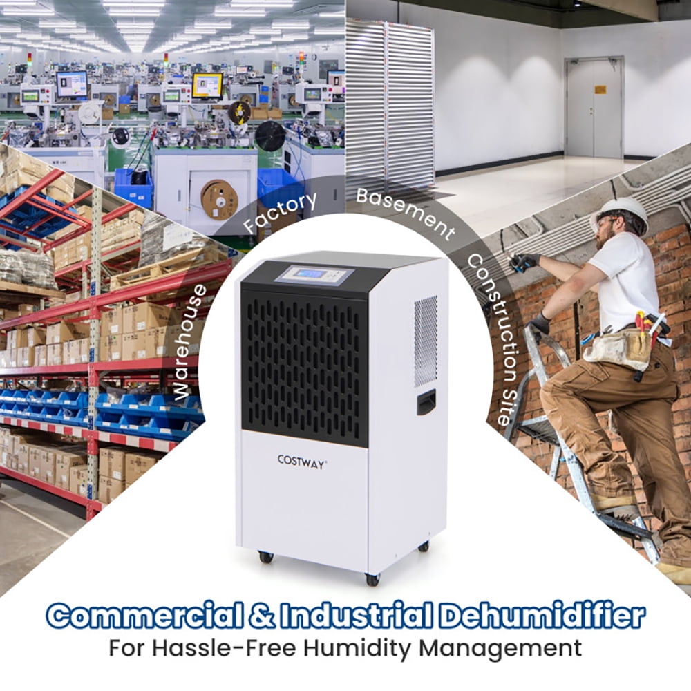 Resenkos Smart Dehumidifier, Humidity Control,250 Pints Commercial Dehumidifier with Drain Hose Large Spaces up to 8500 Sq.Ft-White