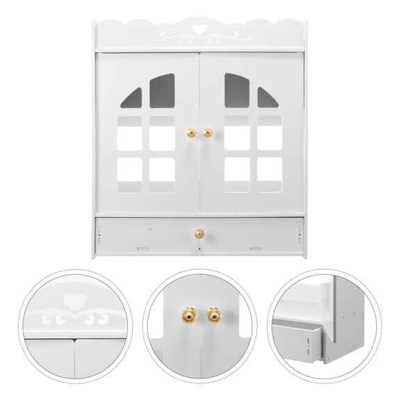 Niceauty Wall Hanging Cabinet Bathroom Wall Organizer White Plastic 1Pcs