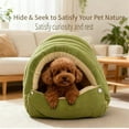 thumbnail image 5 of LZCKDPX Cozy Monster Cat Bed Small Dog Cave & Indoor Cats Cave Removable and Washable Winter Closed-Off Cat Beds Tent with Cushion Hooded Dog Bed Pet House for Kittens & Dogs All-Season Use (L-Beige), 5 of 7