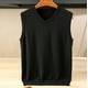 thumbnail image 1 of pstuiky Hombres Tanque, Suéter camisola sin mangas de color liso con cuello en V para hombre Chaleco para hombre m, 1 of 4