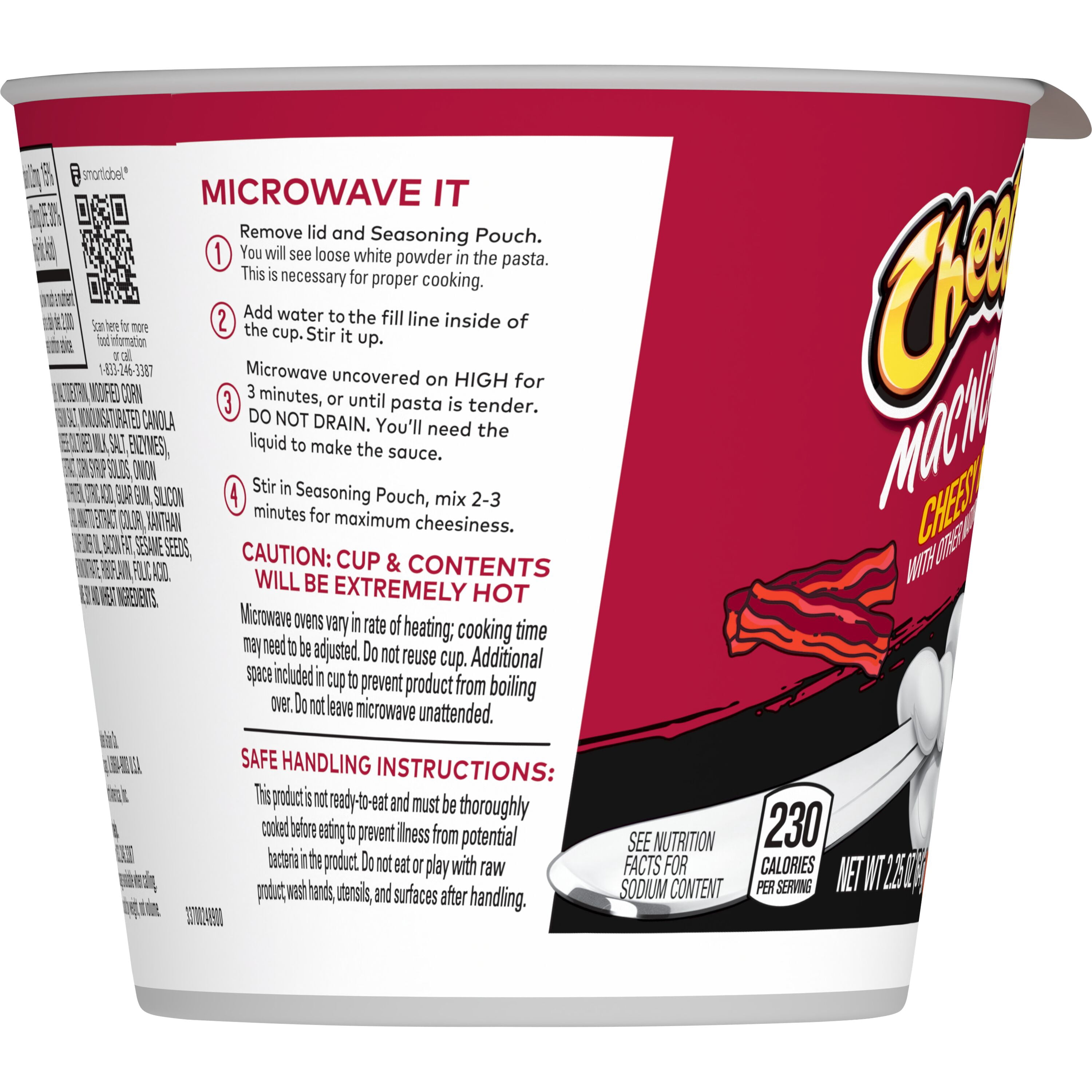 Cheetos Mac' n Cheese Cheesy Bacon Flavor, 2.25 oz, 4 Count Cups