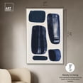 thumbnail image 5 of Blue Shapes Canvas Midcentury Abstract by Art Remedy, Silver Frame, 36" x 54", 5 of 7