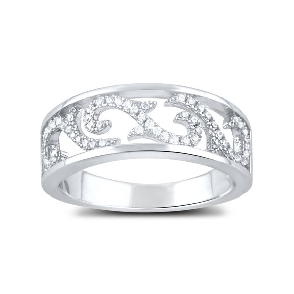 SilverCloseOut Sterling Silver CZ Filigree Vine Ring