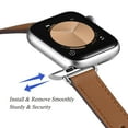 thumbnail image 4 of WFEAGL Leather Band iWatch SE Series Apple Watch Band 42mm 44mm 45mm Brown/Silver, 4 of 8