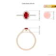 thumbnail image 4 of ANGARA Natural Oval Ruby Halo Engagement Ring in 14K Rose Gold for Women (Size-6x4mm) | July Birthstone, Birthday, Anniversary, Jewelry Gift for Women | Natural Ruby Ring, 4 of 8