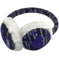 thumbnail image 1 of Girls Soft Plush Padded Knitted Design Adjustable Winter Earmuffs (Purple Hearts, One Size Fits All), 1 of 2