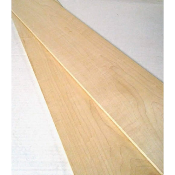 Pack of 2 Hard Maple 1/4" Thick, Up to 7" Wide, 24" Long. You Choose Width. Thin Solid Wood Lumber Made by Wood-Hawk (1/4 x 3 x 24)