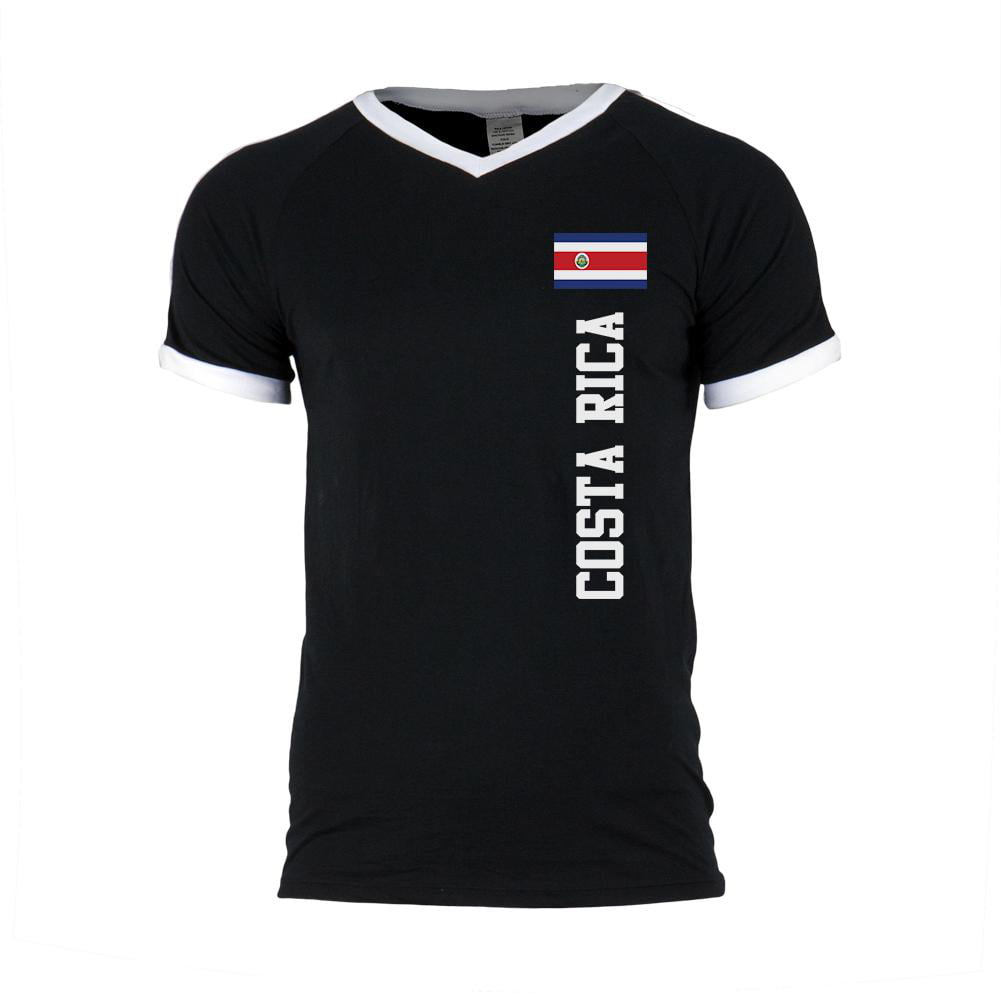 World Cup Costa Rica Mens Soccer Jersey V-Neck T-Shirt, 2XL / Black