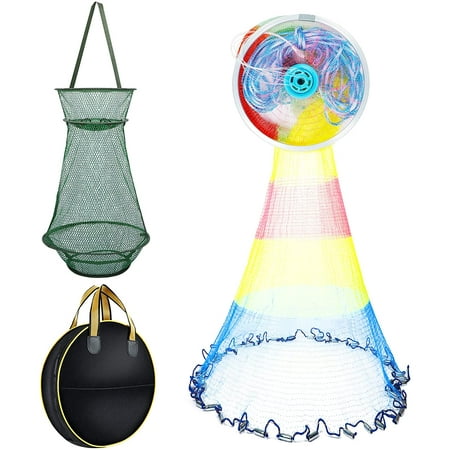 American Fishing Cast Net for Bait Trap,Cast net with Aluminum Ring and ...