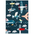thumbnail image 2 of SAFAVIEH Carousel Kids Caroline Airplanes Area Rug, Navy/Ivory, 6'7" x 9', 2 of 10