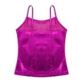 thumbnail image 5 of iEFiEL Girls Metallic Tank Top Shiny Stretchy Dance Performance Vest Camisole Hot Pink 8, 5 of 7