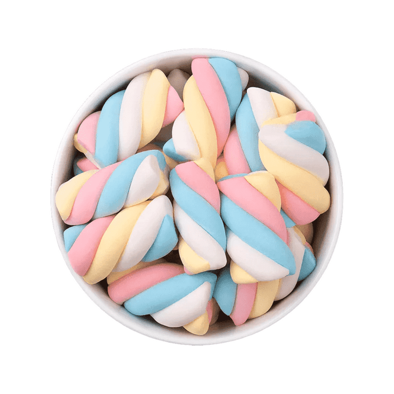 Marshmallow Twists Candy 3.53-oz. Bag with Swirled Rainbow Colors Great for  Snacking Kid's Lunchbox Movie Nights Halloween Trick or Treats, Goody