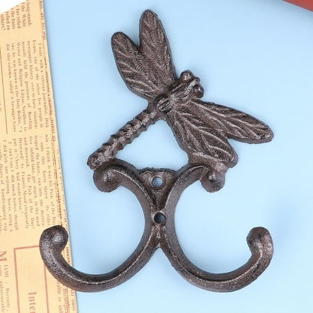 Masteelf 1PC Animal Shape Hook Wall Hanging Hook Iron Art Hook Door Back Hanger Creative Vintage Hook for Home Shop (Dragonfly Pattern)